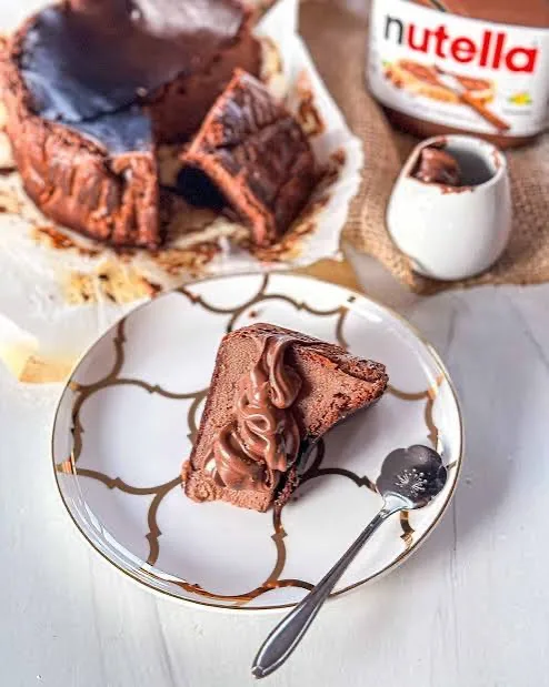Chocolate nutella basque cheesecake